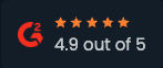 G2 Badge - 4.9 out of 5 stars